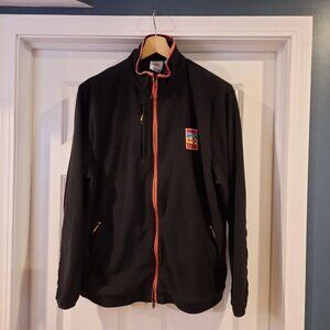 Adidas Jacket Mens Large Black Fleece Track Aztec‎ Sweater Hiking Adiplore Retro